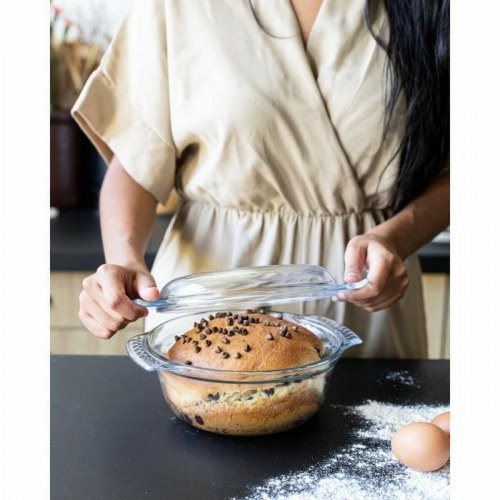 Pyrex rund ildfast gryde med låg - gennemsigtig, 1,6 l, Ø 27 cm