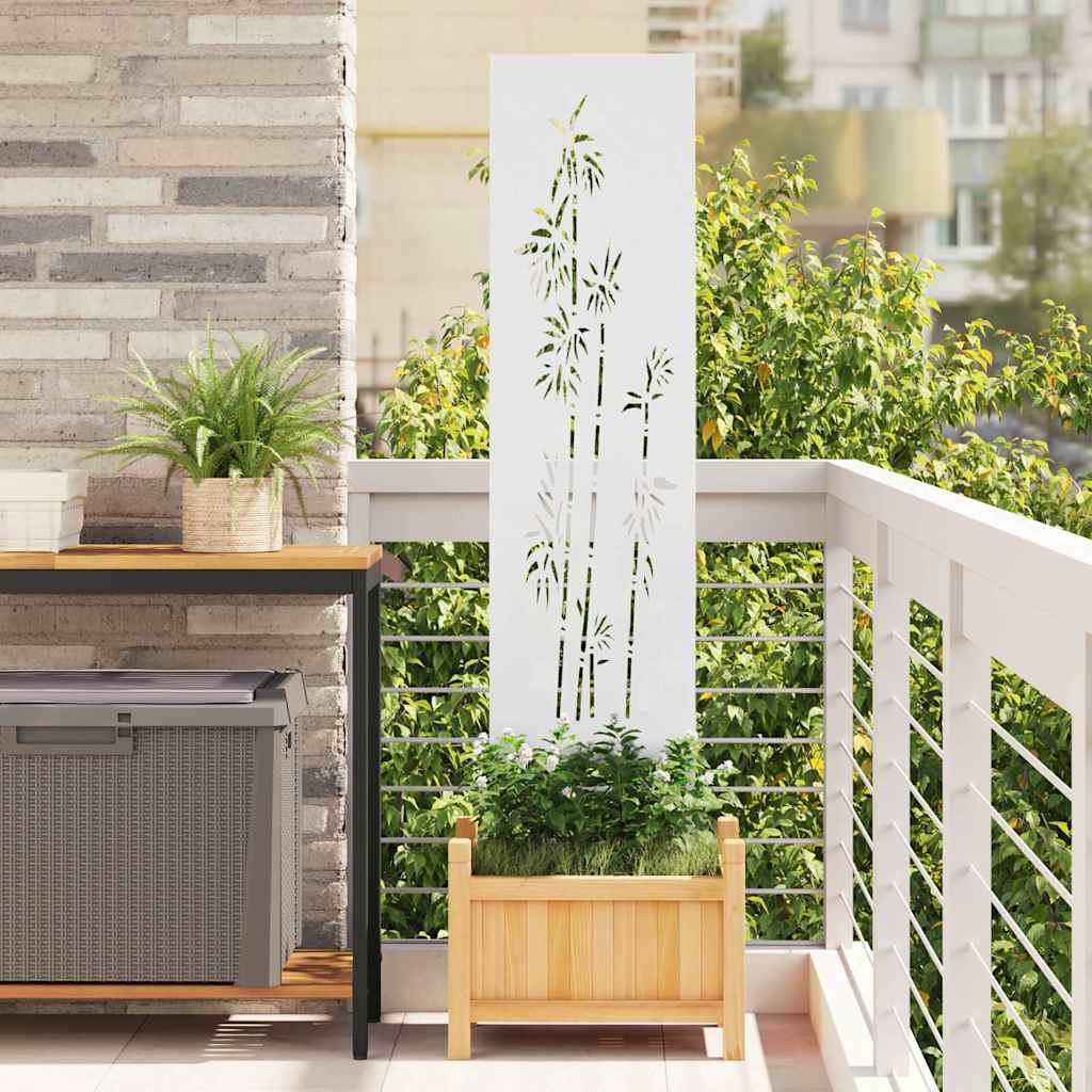 Have privatliv skærm Blomstret Hvid 32 x 140 cm Koldvalset stål