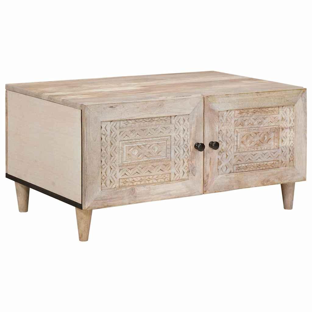 Sofabord med opbevaring Beige 80 x 50 x 40 cm Massivt mangotræ