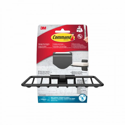 Sæbeskål til væg - Command, mat design, metal/plast, 3 dele