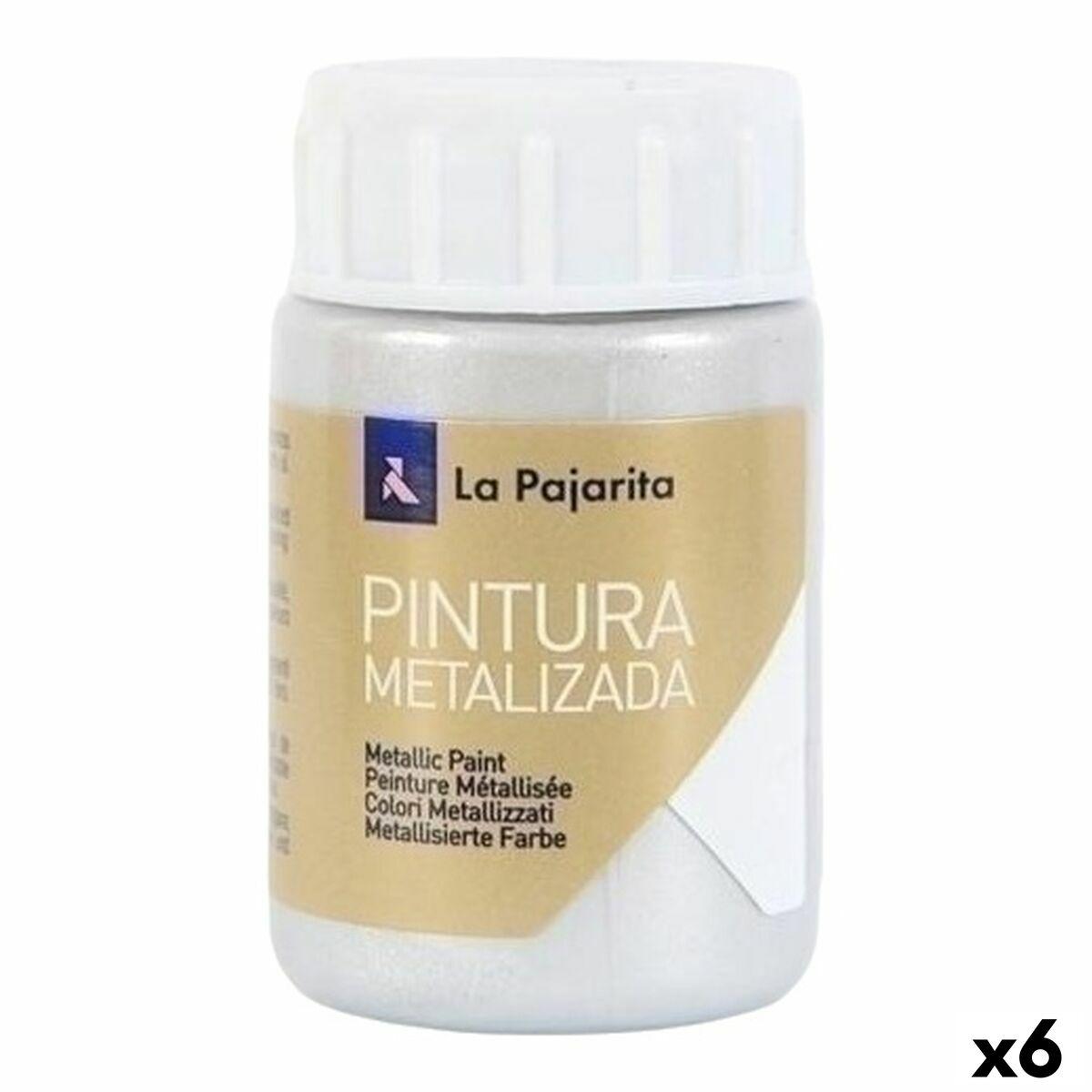 Tempera-maling La Pajarita sølv - 35 ml (6 stk.)