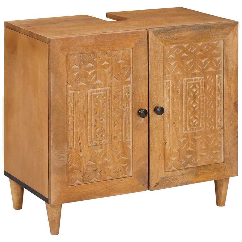 Badeværelsesskab Lysebrun 62 x 33 x 58 cm Massiv Mangotræ