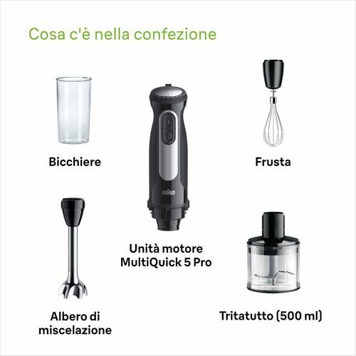 Braun MQ55236MBK mini piskeris og mælkeskummer, sort
