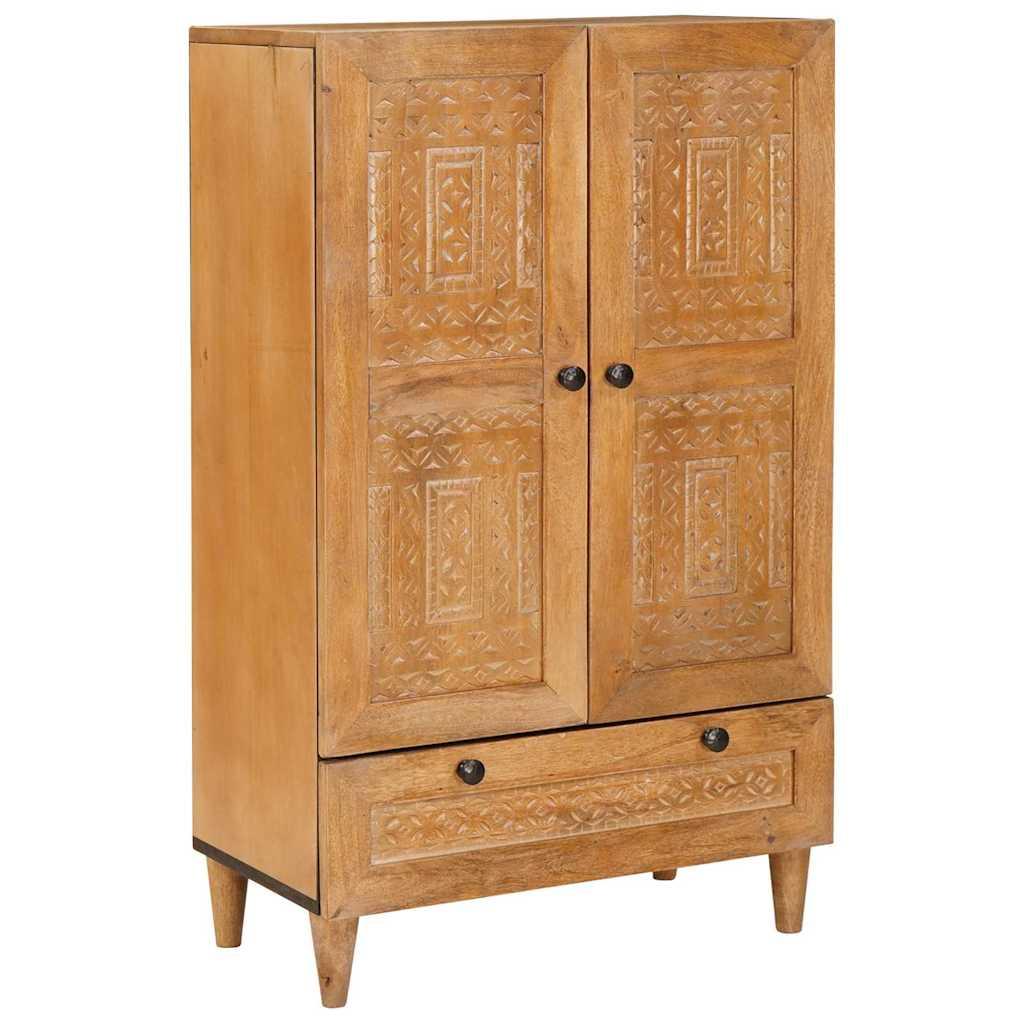 Highboard med skuffe Lysebrun 60 x 33 x 100 cm Massivt mangotræ