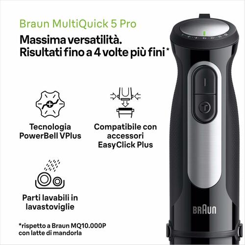 Braun MQ55236MBK mini piskeris og mælkeskummer, sort