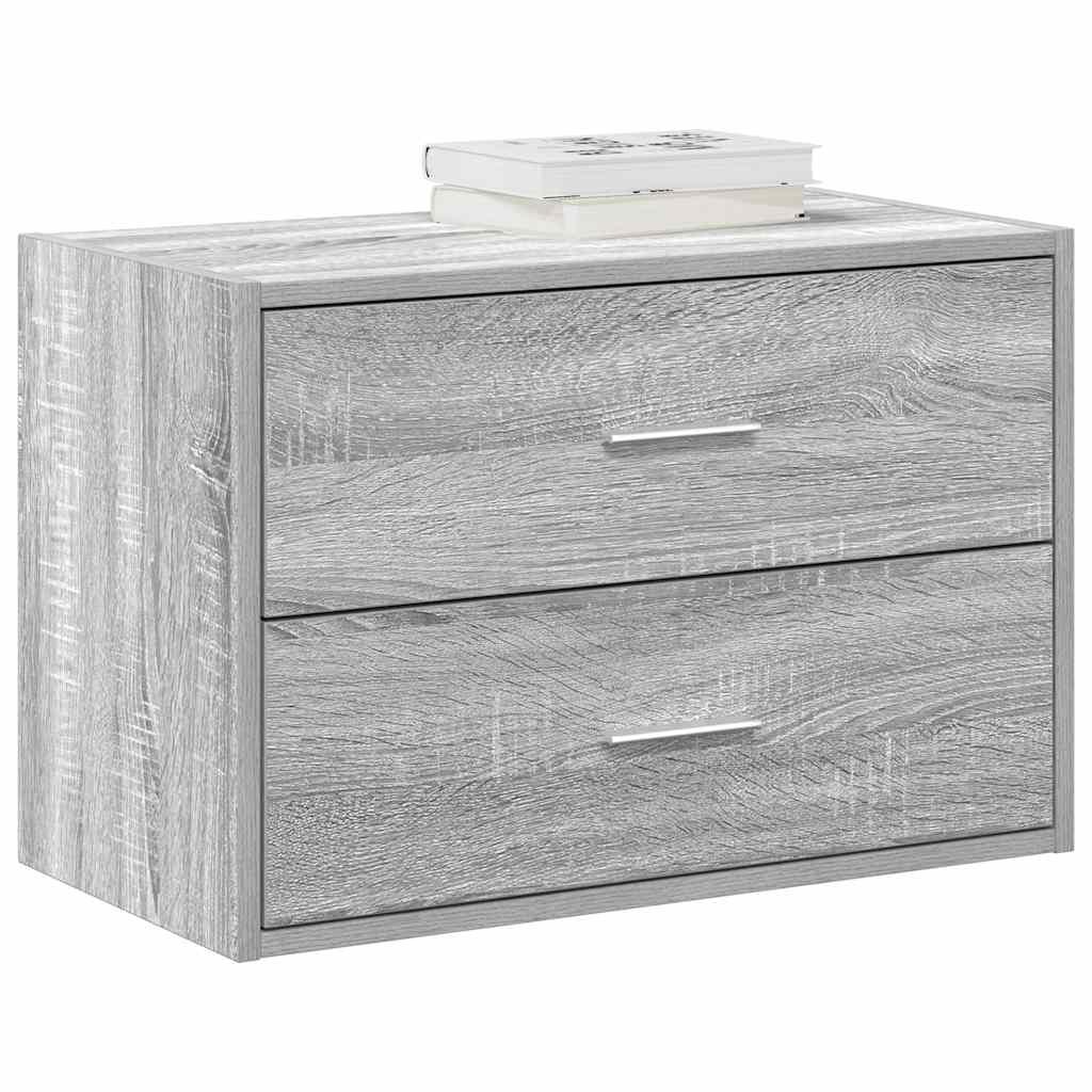 Skab med 2 skuffer 60x31x40 cm konstrueret træ grå sonoma-eg