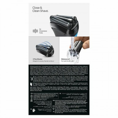 Braun Series 3 barbermaskine - blå/sort, wet & dry