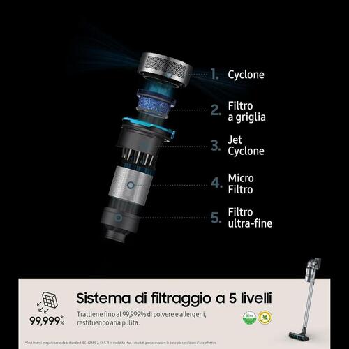 Støvsuger stav Samsung VS20B75ACR5/WA 550 W, LED, 800 ml
