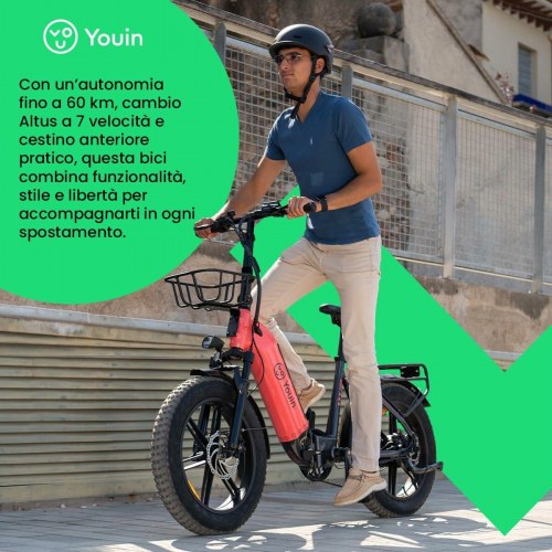 Youin BK1750 Luxor II Pro elcykel - gul, 250 W, 20"
