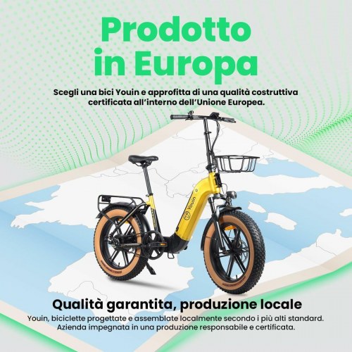 Youin BK1750 Luxor II Pro elcykel - gul, 250 W, 20"