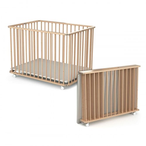 Kravlegård WEBABY 100 x 100 cm - Beige birketræ