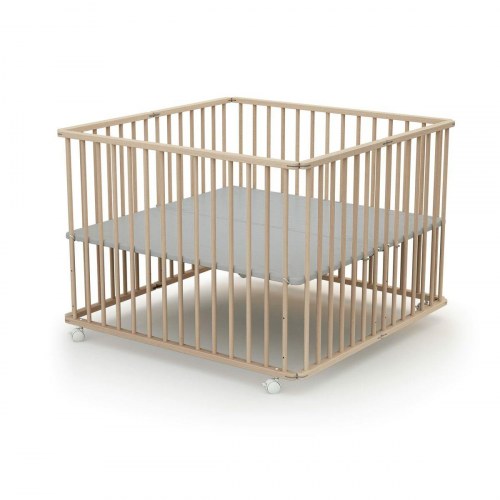 Kravlegård WEBABY 100 x 100 cm - Beige birketræ