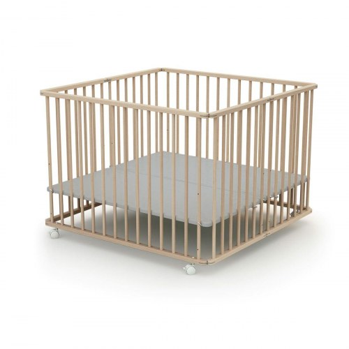 Kravlegård WEBABY 100 x 100 cm - Beige birketræ