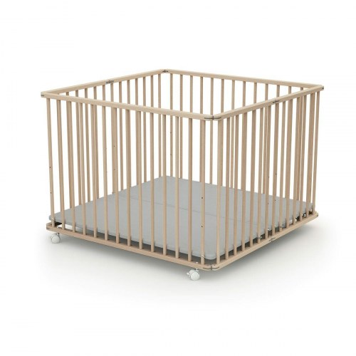 Kravlegård WEBABY 100 x 100 cm - Beige birketræ
