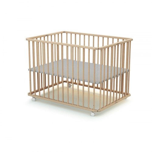 Kravlegård WEBABY - Beige 70 × 100 cm med hjul