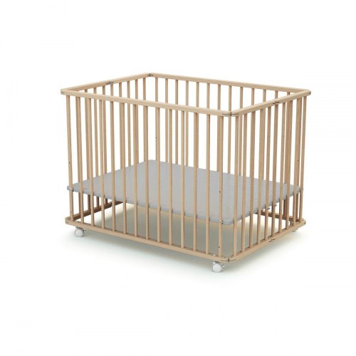 Kravlegård WEBABY - Beige 70 × 100 cm med hjul