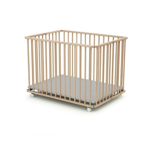 Kravlegård WEBABY - Beige 70 × 100 cm med hjul