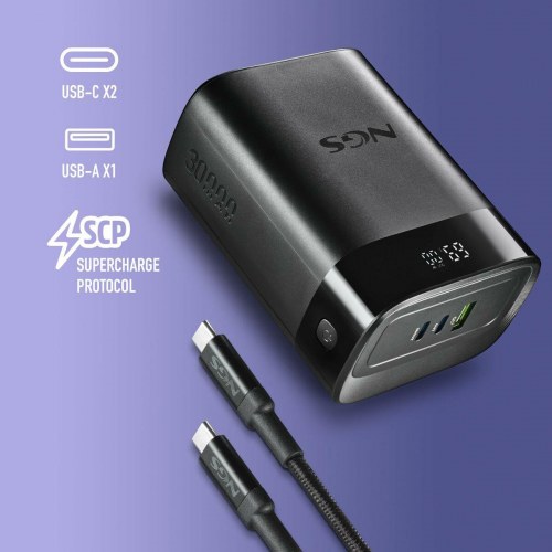 Powerbank NGS TWIX30 30.000 mAh - sort, 140 W