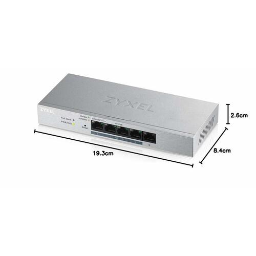 Netværksswitch ZyXEL GS1200-5HP v2 - 5-port Gigabit med PoE+