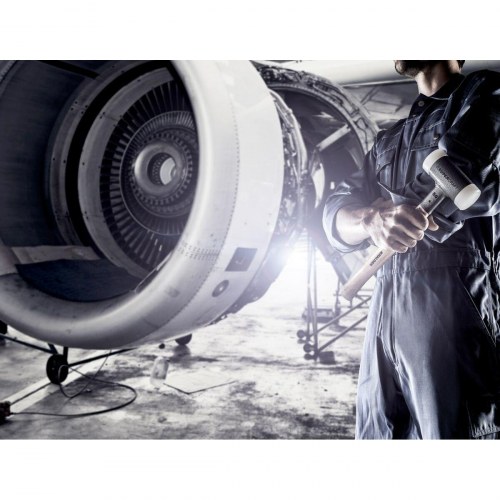 Halder Supercraft gummihammer - anti-tilbageslag, træskaft