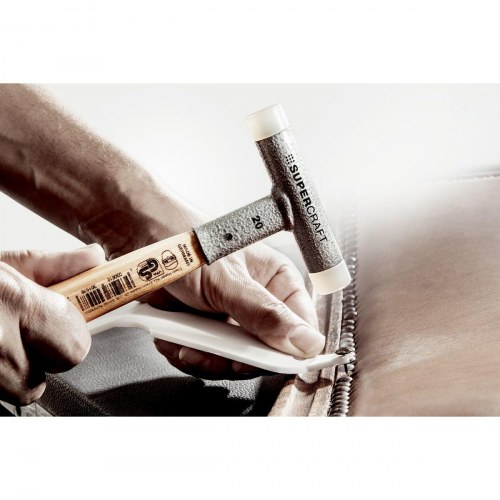 Halder Supercraft gummihammer - anti-tilbageslag, træskaft