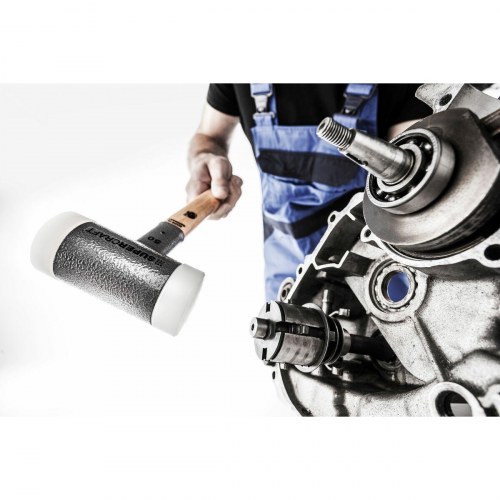 Halder Supercraft gummihammer - anti-tilbageslag, træskaft