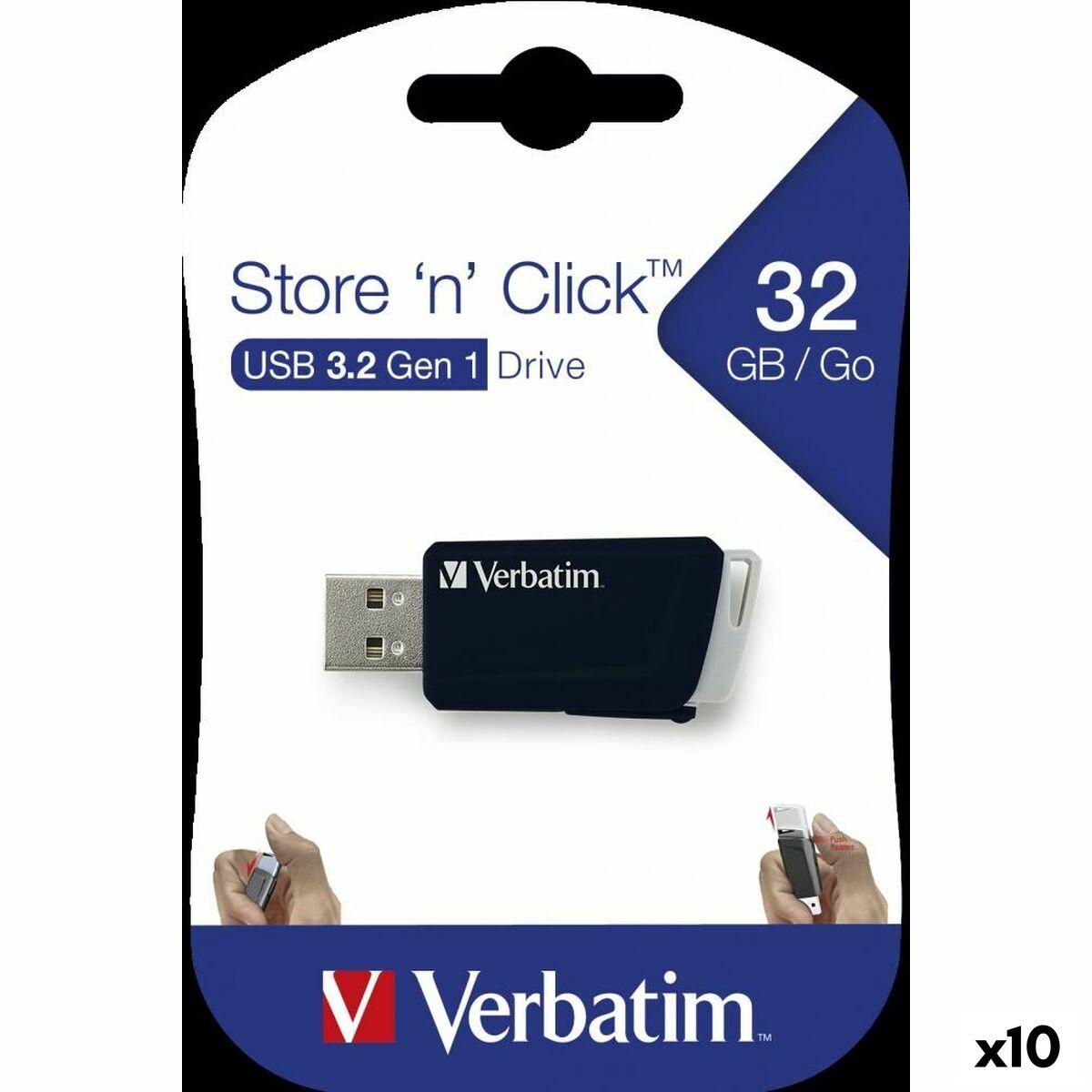 Verbatim Store n Click USB-stik 32 GB - Sort (10-pak)