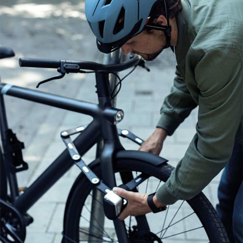 Sammenklappelig cykellås med alarm ABUS BORDO One 6500A/110 - sort