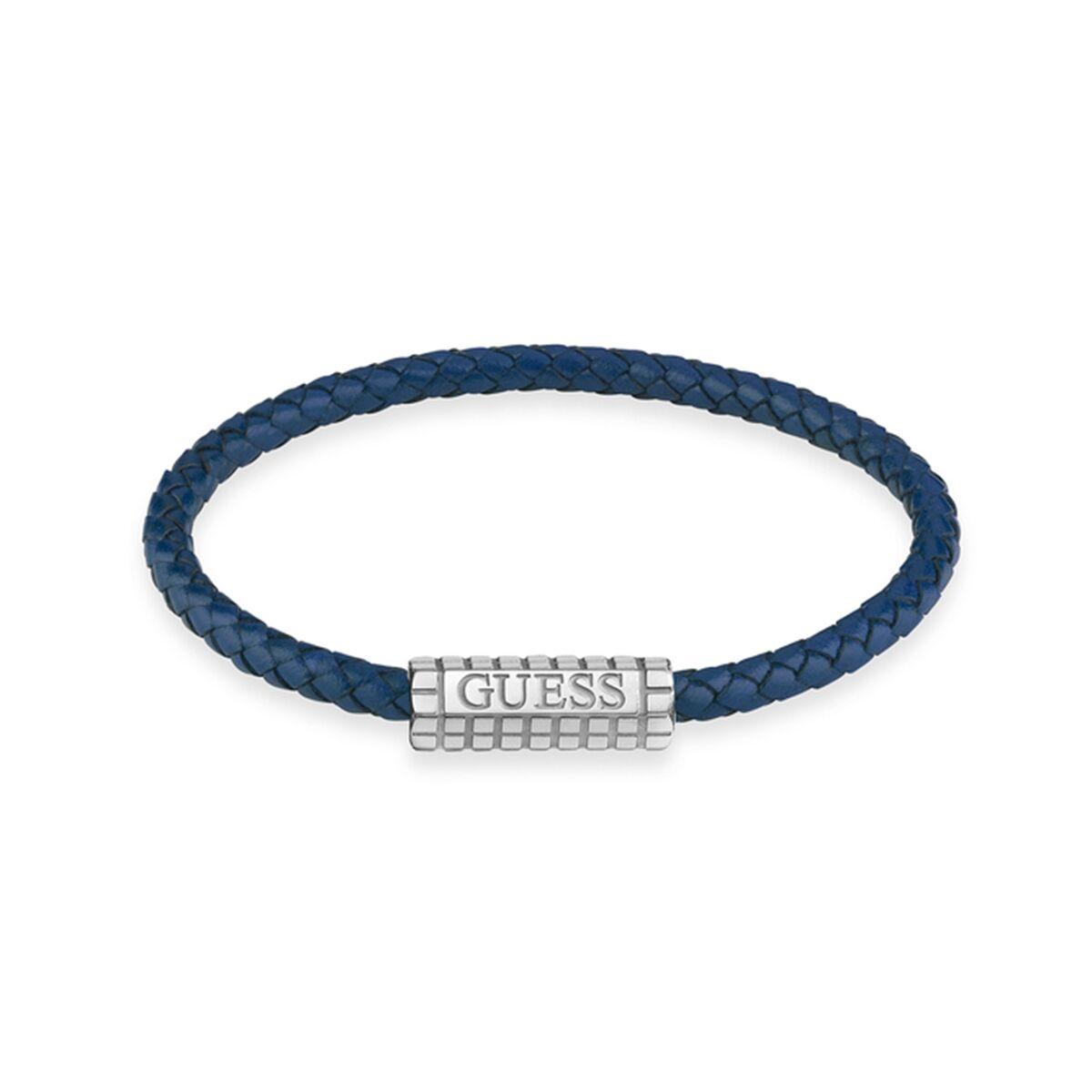 Guess armbånd til mænd - blå flettet læderlook