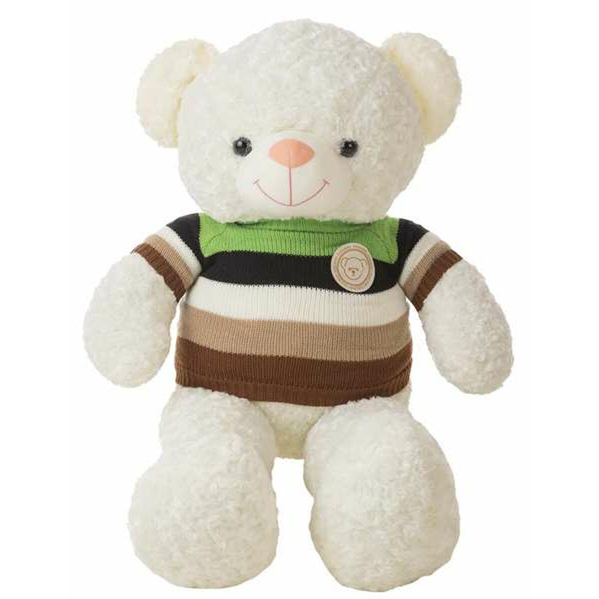 Bjørnebamse 55 cm - blød tøjbamse med stribet trøje