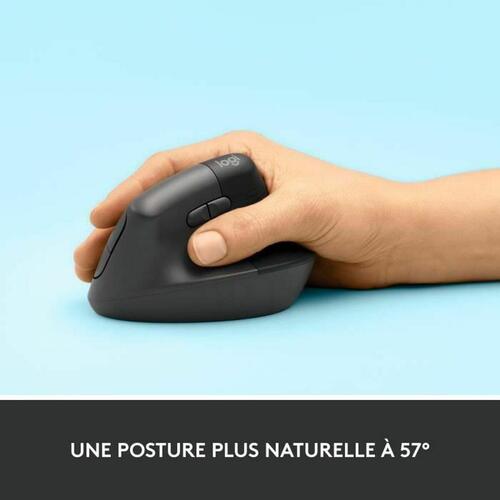 Logitech trådløs ergonomisk vertikal mus (grafit/grå) - 4000 dpi