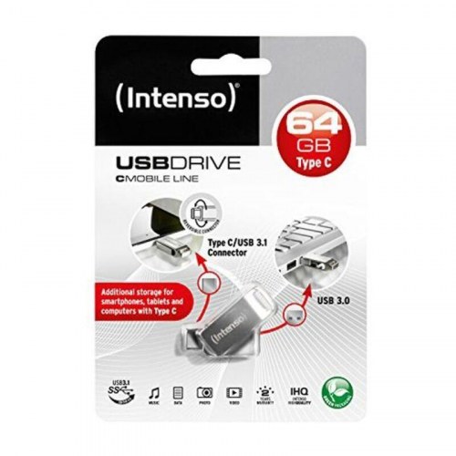 USB flashdrive INTENSO 64 GB - USB-C/USB-A, sølv