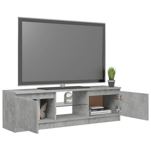 Tv-skab med LED-lys 120x30x35,5 cm betongrå