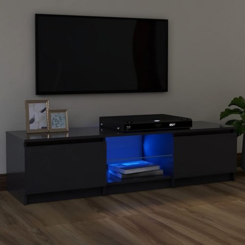 Tv-skab med LED-lys 120x30x36 cm grå