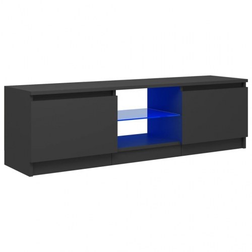 Tv-skab med LED-lys 120x30x36 cm grå