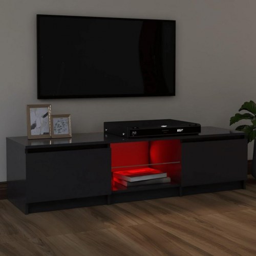 Tv-skab med LED-lys 120x30x36 cm grå