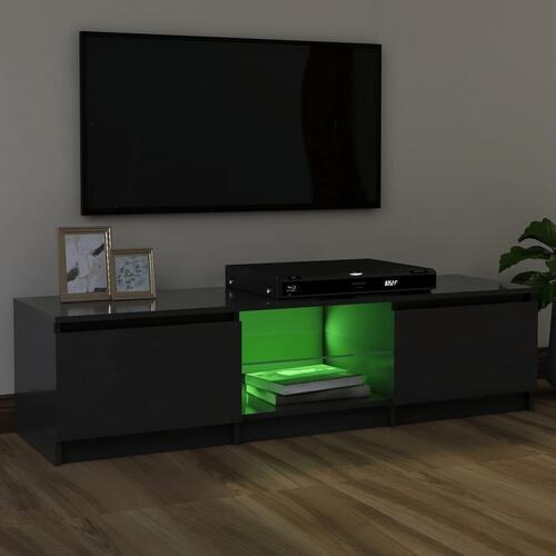Tv-skab med LED-lys 120x30x35,5 cm grå
