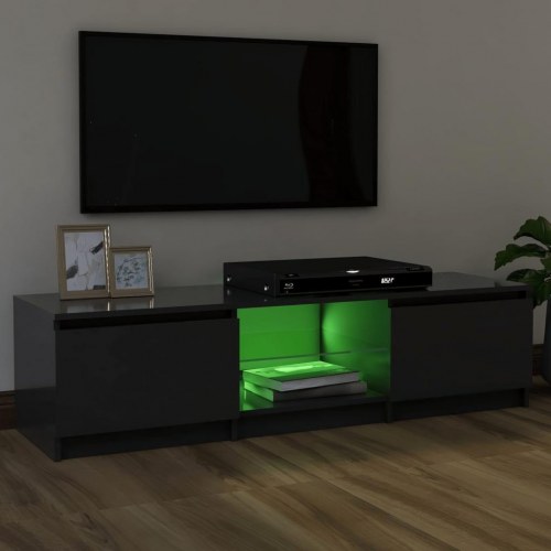 Tv-skab med LED-lys 120x30x36 cm grå