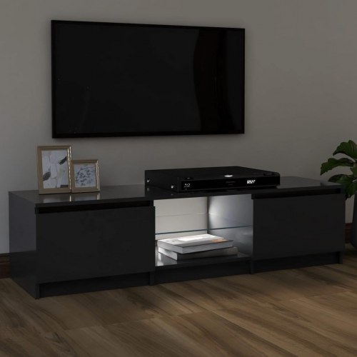 Tv-skab med LED-lys 120x30x36 cm grå