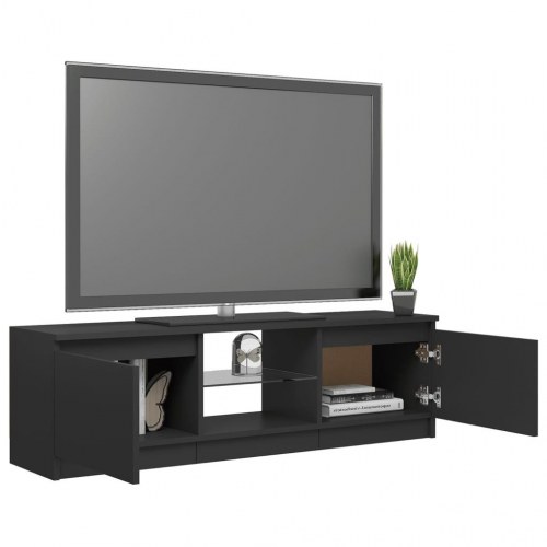 Tv-skab med LED-lys 120x30x36 cm grå