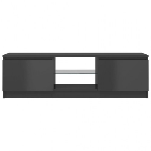 Tv-skab med LED-lys 120x30x36 cm grå højglans