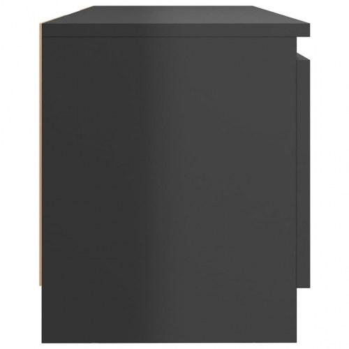 Tv-skab med LED-lys 120x30x36 cm grå højglans