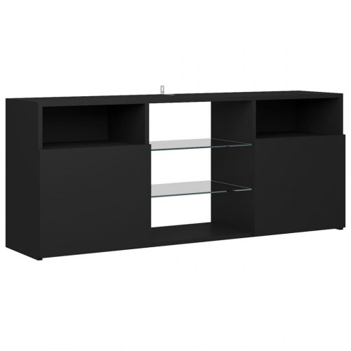 Tv-bord med LED-lys 120x30x50 cm sort