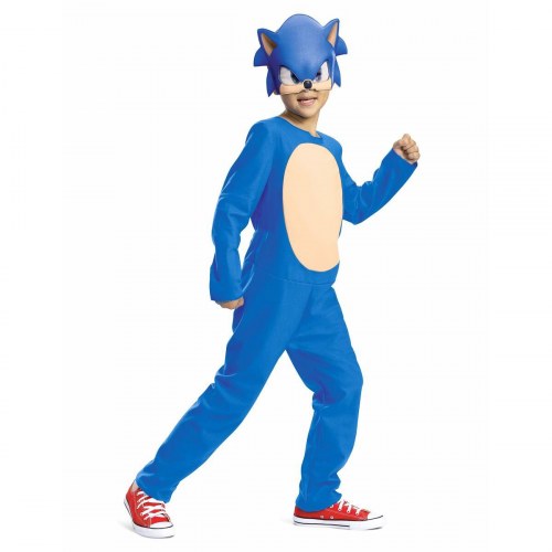 Sonic kostume til børn - 3-4 år, blå heldragt
