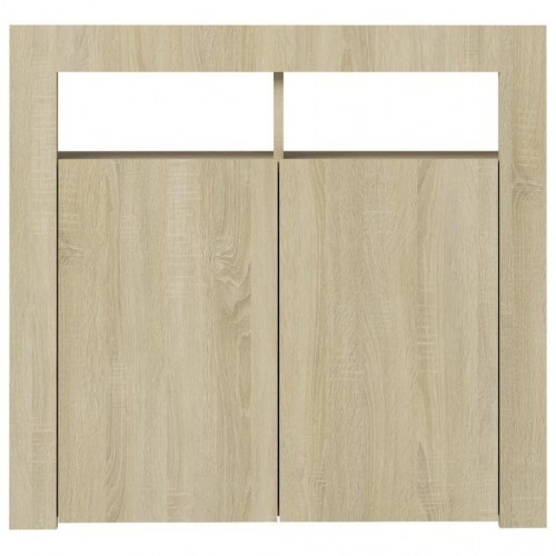 Skænk med LED-lys 80x35x75 cm sonoma-eg