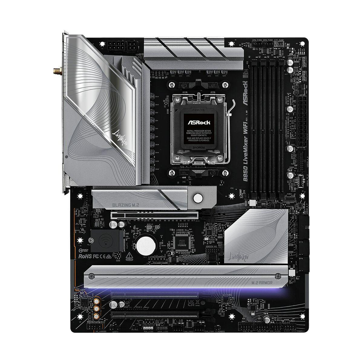 Bundkort ASRock B850 LiveMixer WiFi - AMD AM5, Wi‑Fi 6, ATX