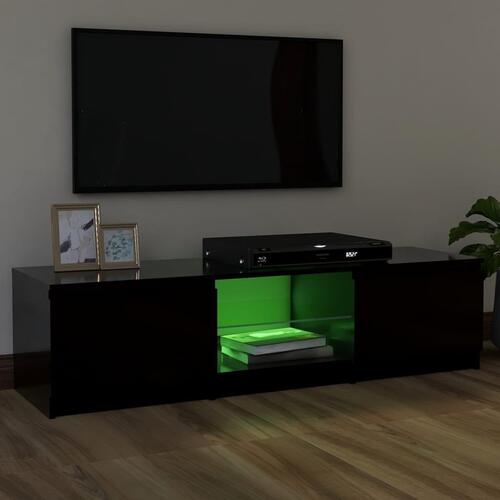 Tv-skab med LED-lys 120x30x35,5 cm sort