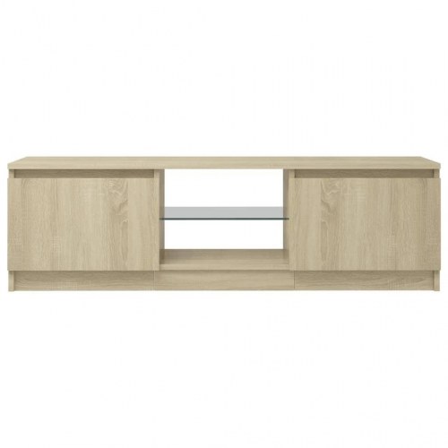 Tv-bord med LED-lys 120x30x36 cm sonoma-eg