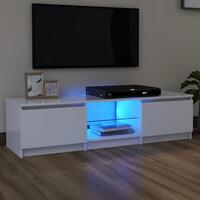 Tv-skab med LED-lys 140x40x35,5 cm hvid