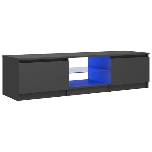 Tv-bord med LED-lys 140x40x35,5 cm grå